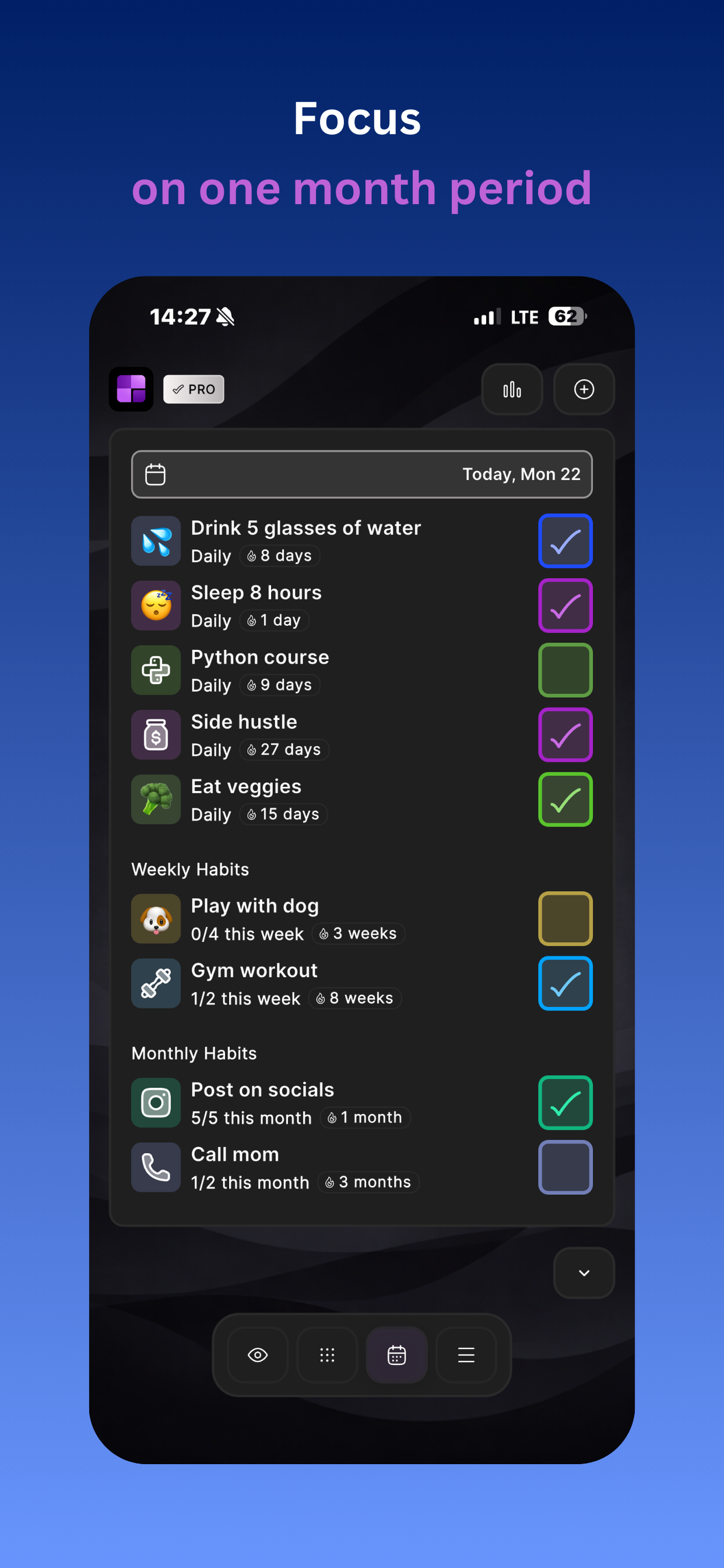 Streak details and progress